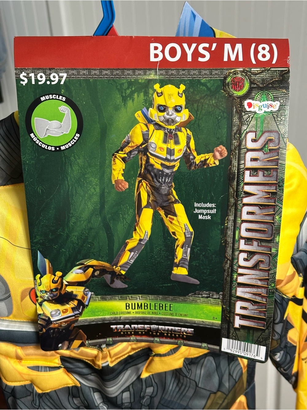 Transformers Bumblebee Yellow and Black Kids Costume Size Medium.. boys 8